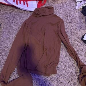 Elegant Brown Turtleneck Sweater